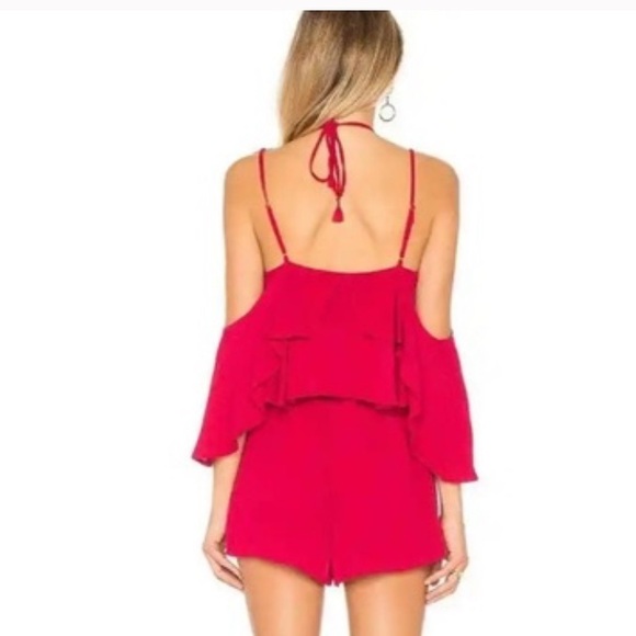 NWT L*Space Seaside Ruffle Romper in Cherry Red Size small - Picture 3 of 16